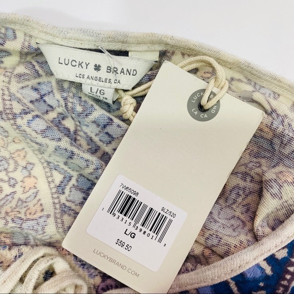 LUCKY BRAND Sz L PEASANT TOP NWT - Picture 7 of 8